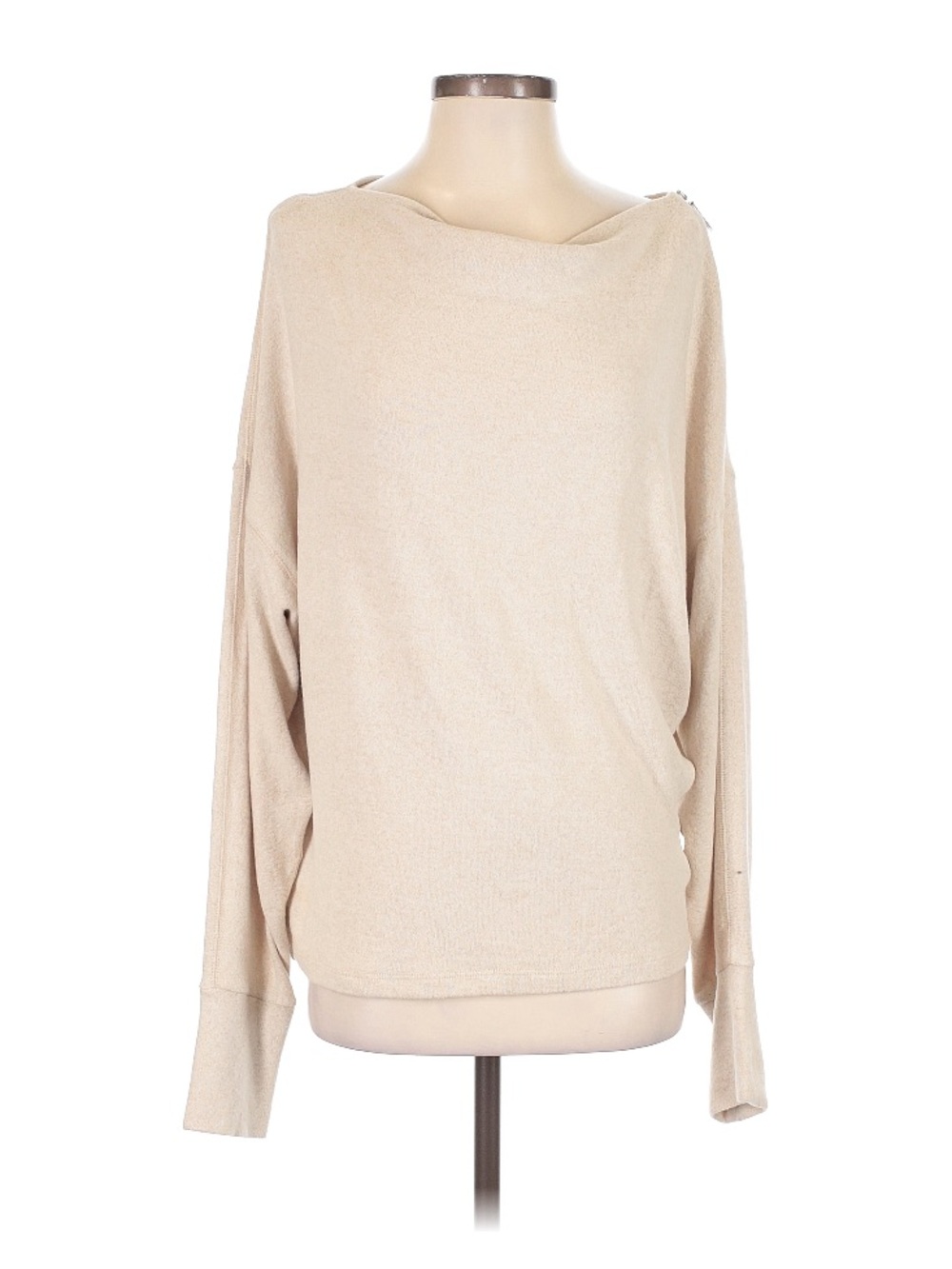 Women's Lightweight Cowl Neck Sweater in Light Beige